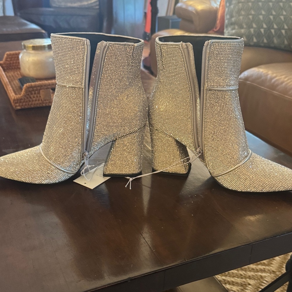 Target Shimmering Silver Ankle Booties - Picture 2 of 3
